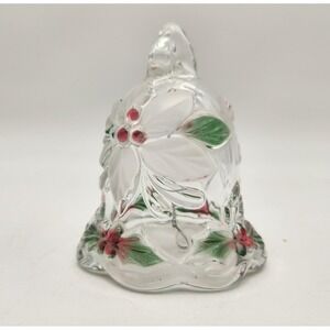 NIB 2003‎ Mikasa Holiday Bloom Glass Bell Poinsettia Xmas Discontinued Rare